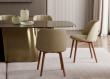 Bontempi Agatha Dining Chair with Wood Legs