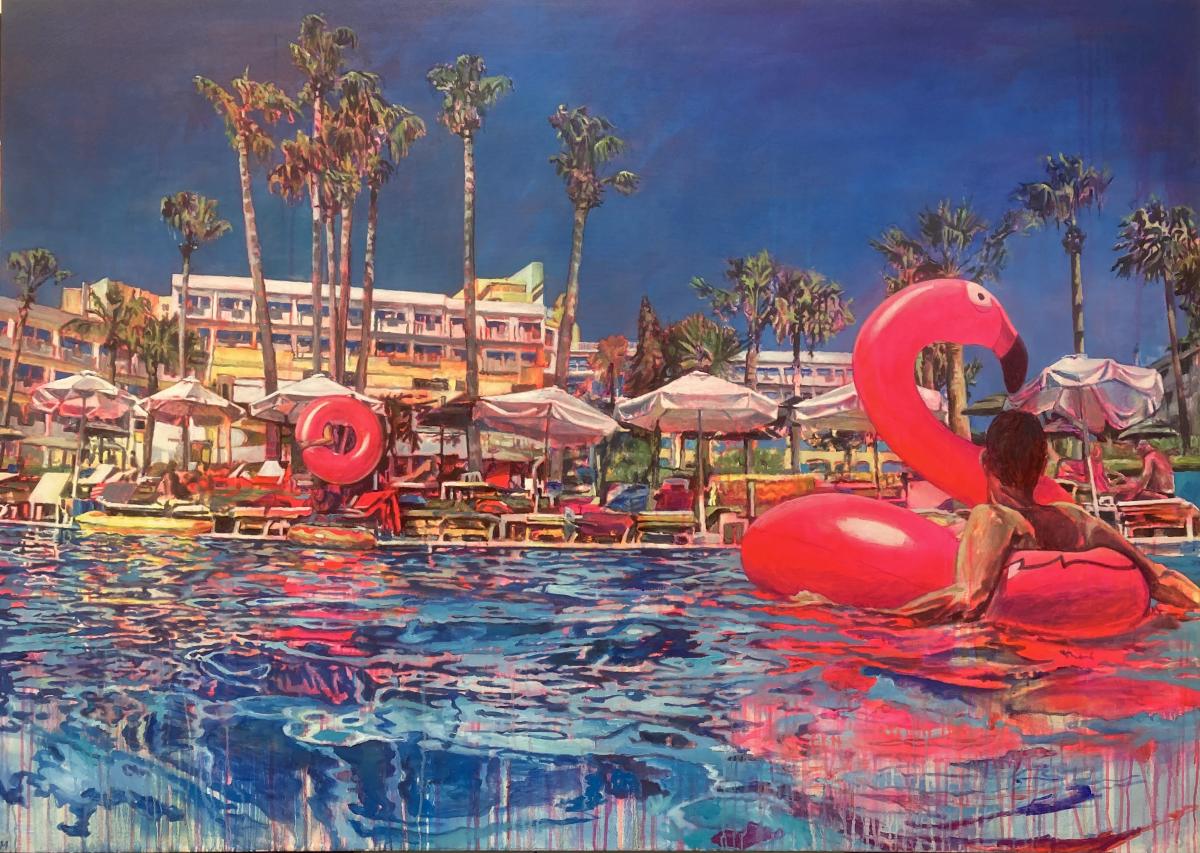 Flamingo Pool by Lucinda Metcalfe