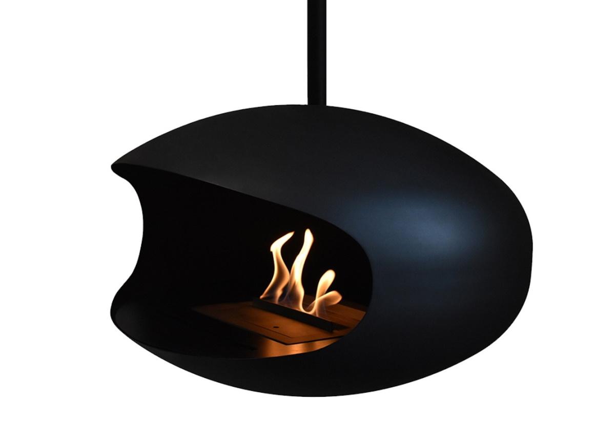 Cocoon Aeris Hanging Fireplace - Black