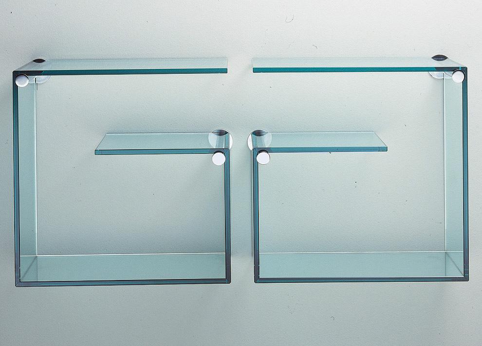 Tonelli Alfabeta Pair of Glass Wall Shelves