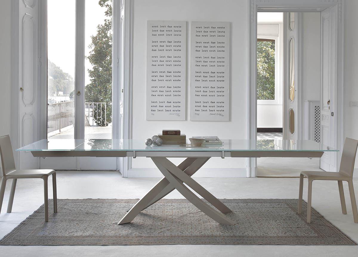 Extendable glass and wood dining deals table