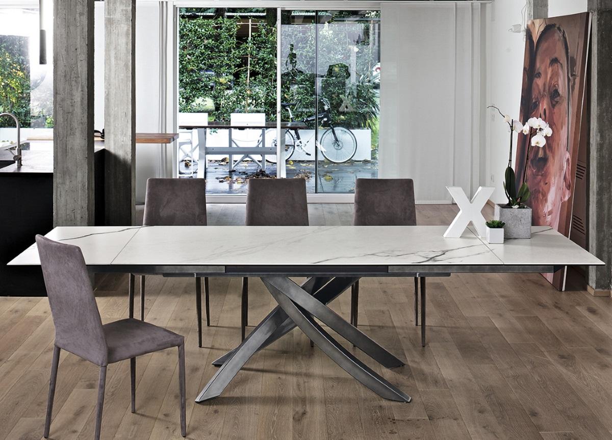 Bontempi Artistico Extending Glass Dining Table