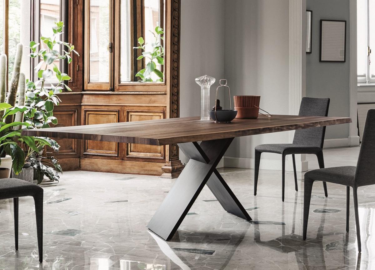 Bonaldo Ax Dining Table in American Walnut With Natural Edges