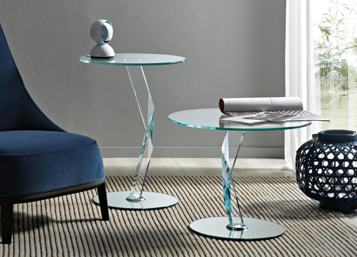 glass drum table