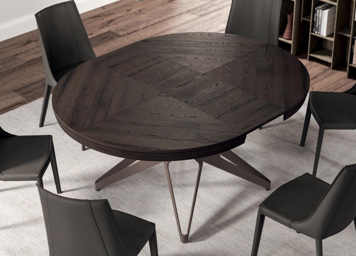 Ozzio Big Round Extending Dining Table