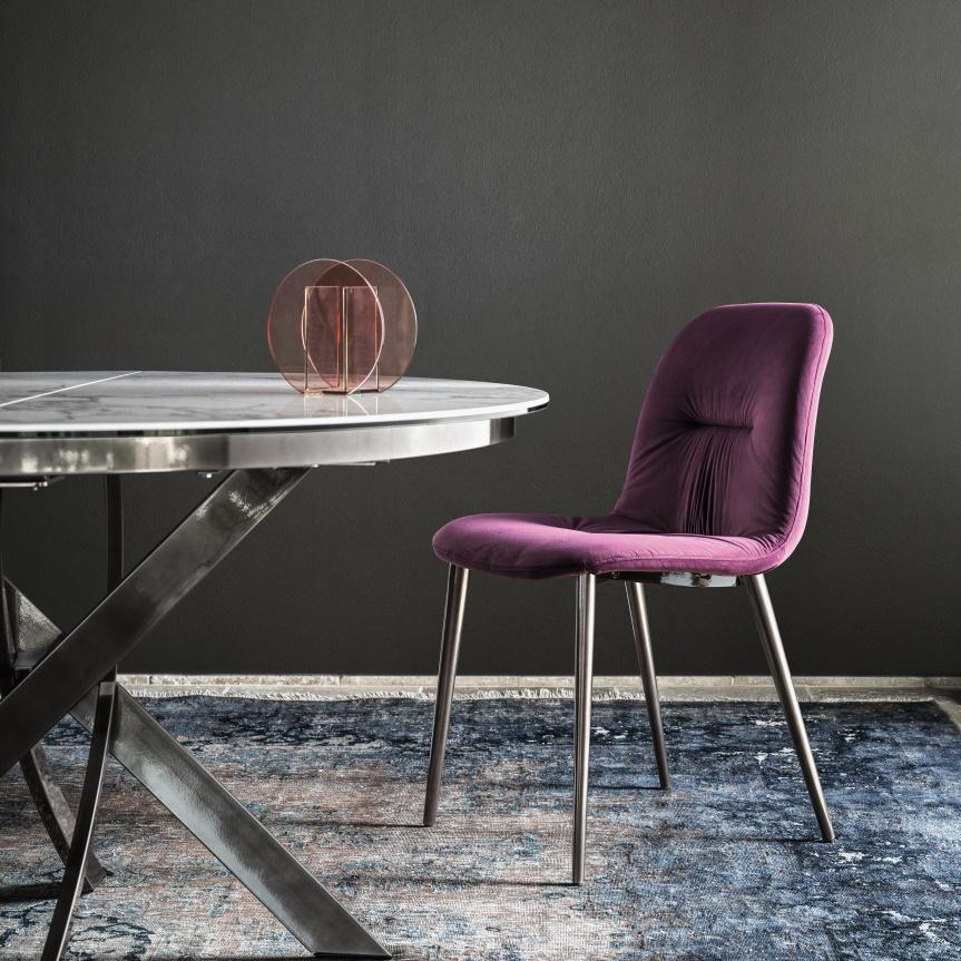 Bontempi Chantal Dining Chair with Metal Legs