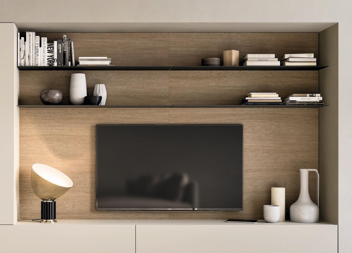 Tv on deals the wall unit