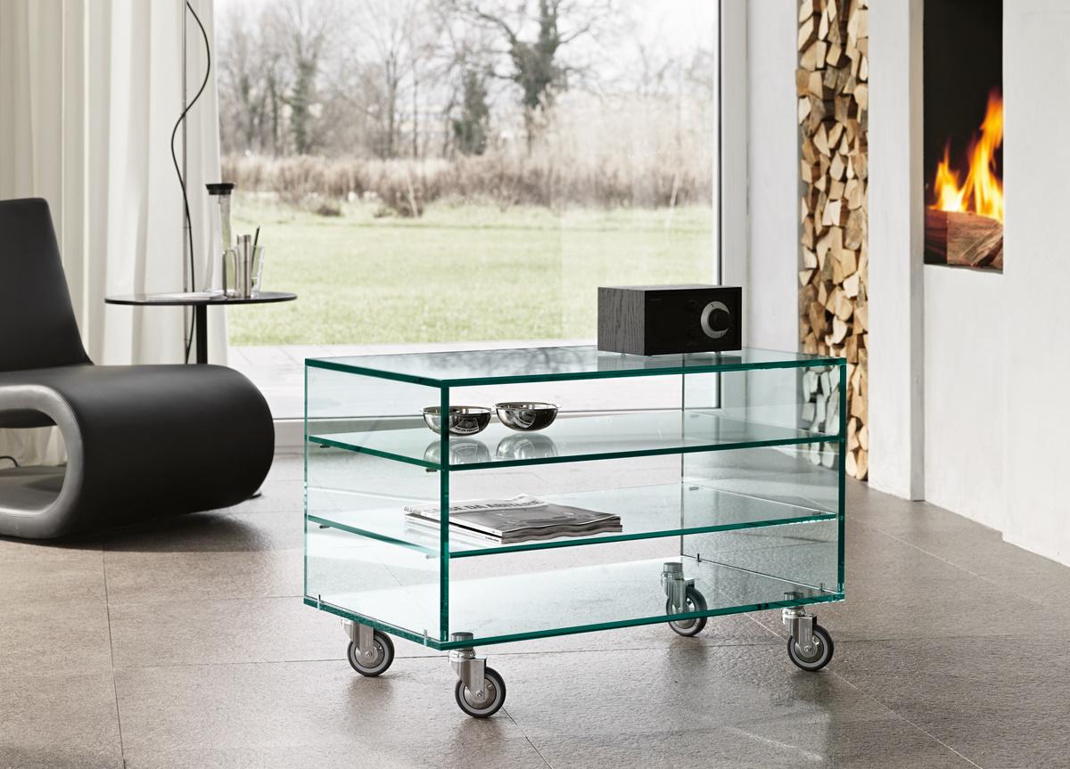 Glass deals storage table