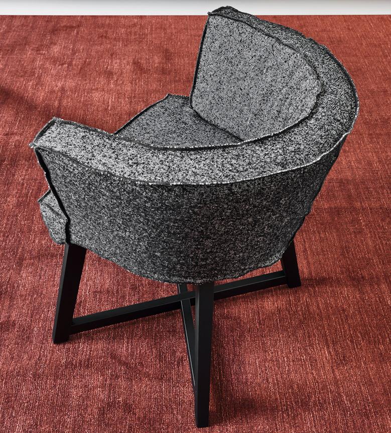 Gervasoni Gray Upholstered Dining Armchair