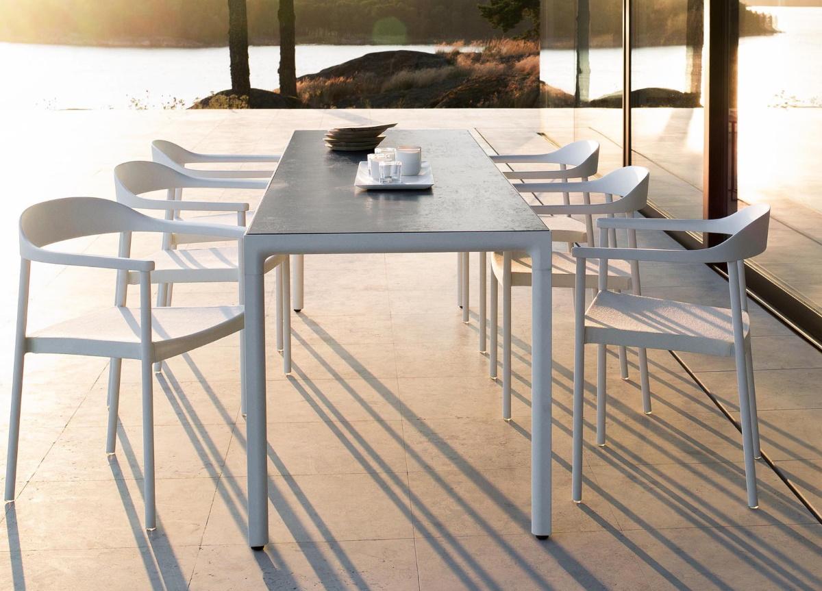 slim outdoor dining table