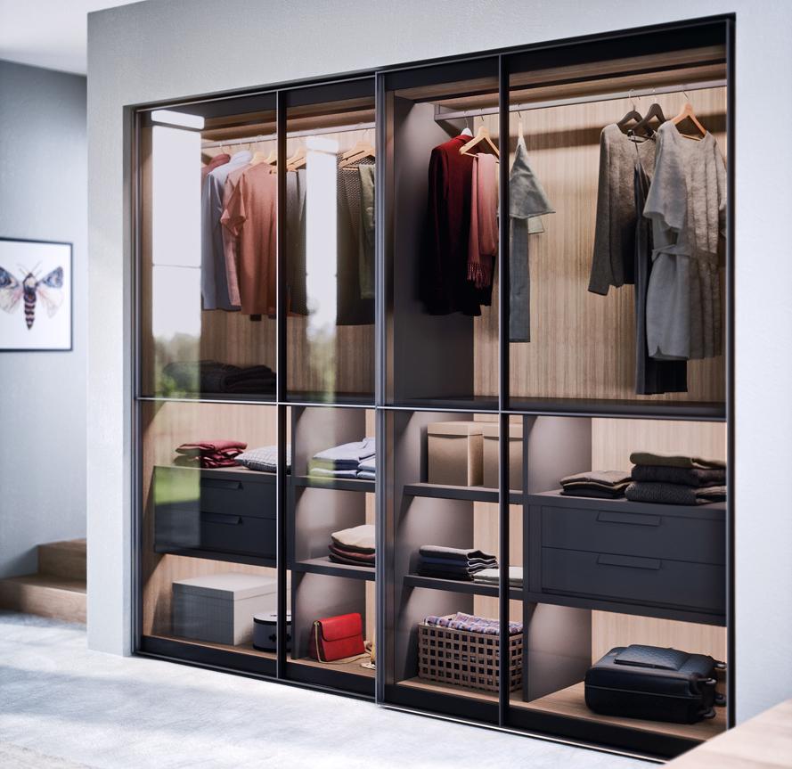 Go Modern Ltd > Wardrobes > Layer Smoked Glass Sliding Door Wardrobe