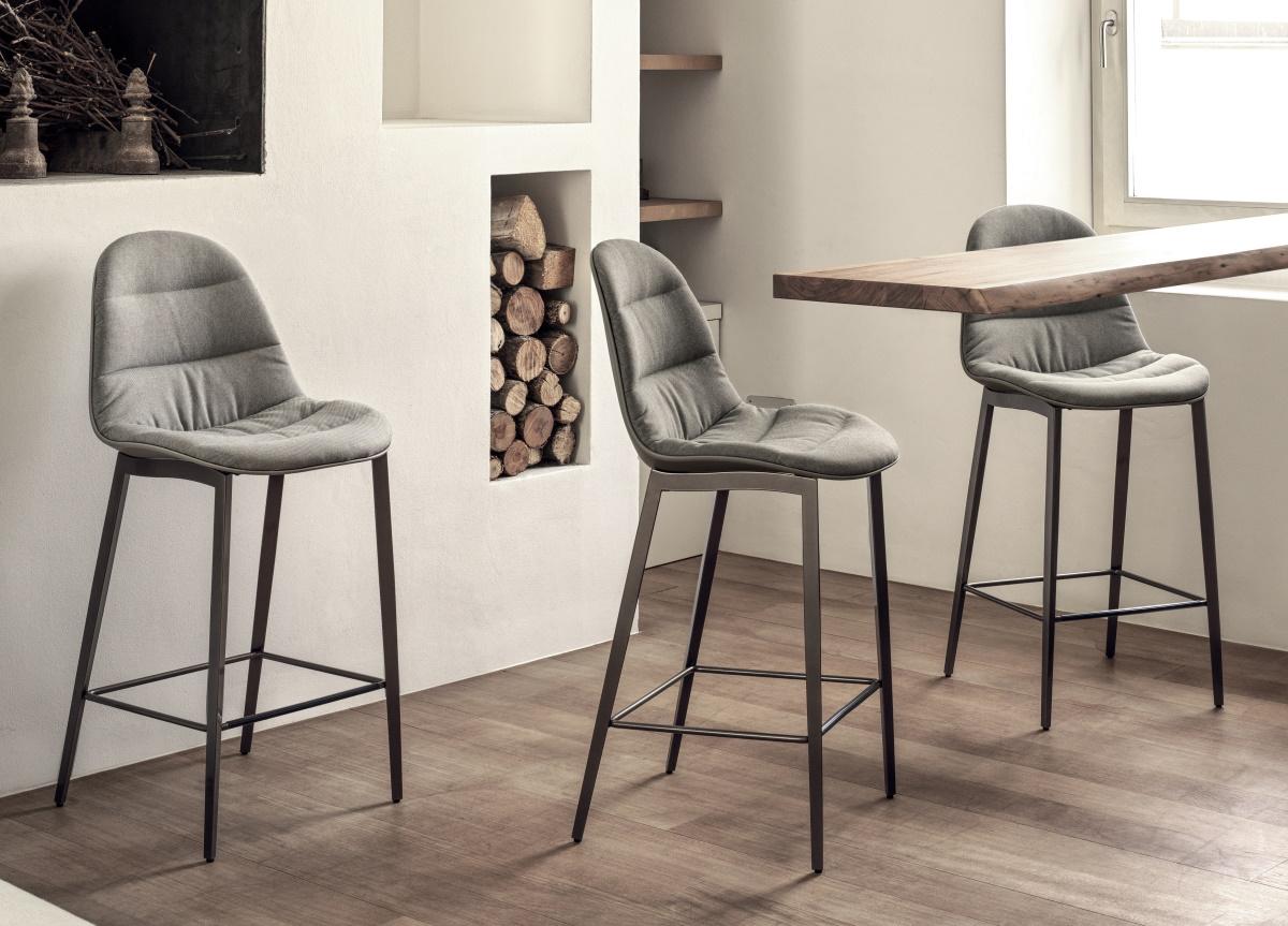 Wooden upholstered store bar stools