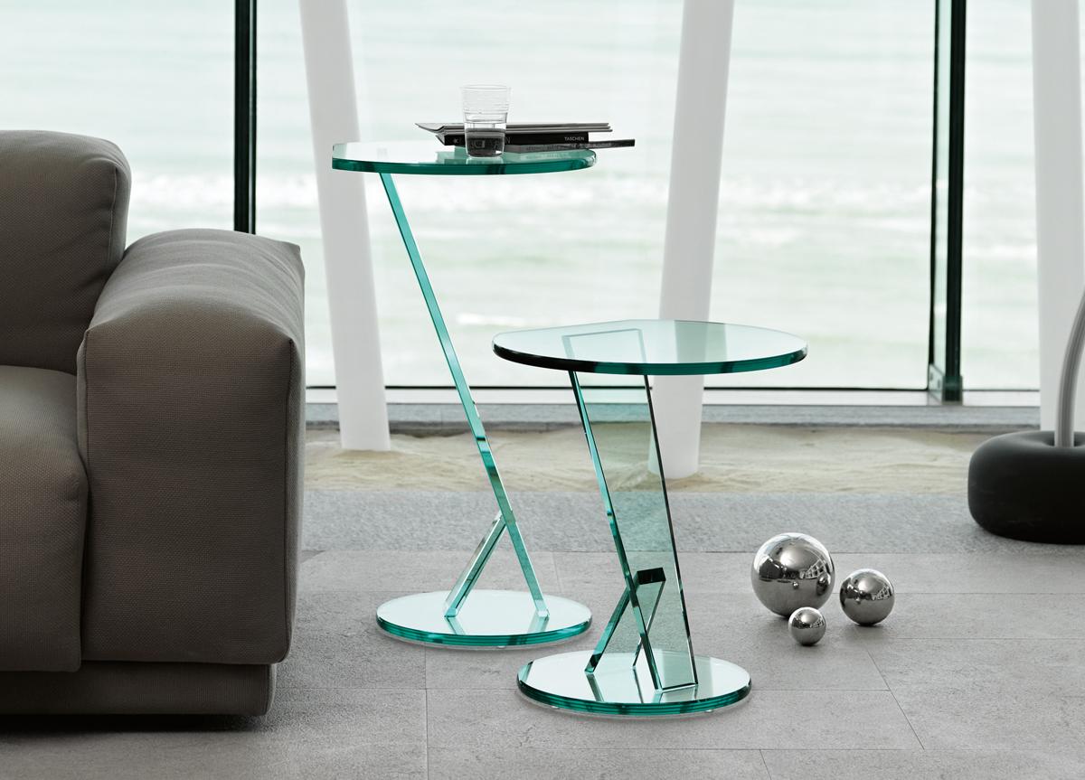 Tonelli Nicchio Glass Side Table Contemporary Side Tables