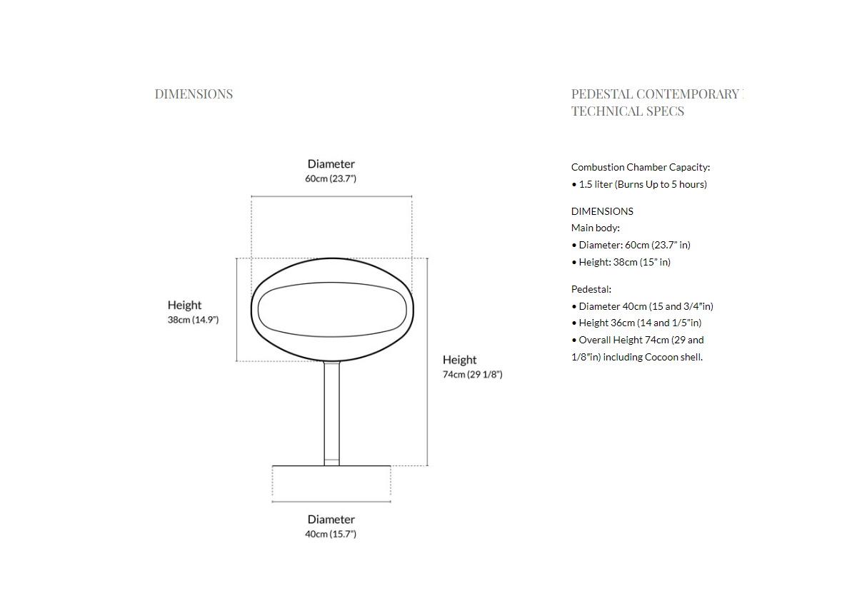 Cocoon Pedestal Indoor/Outdoor Fire - Polished Stainless Steel