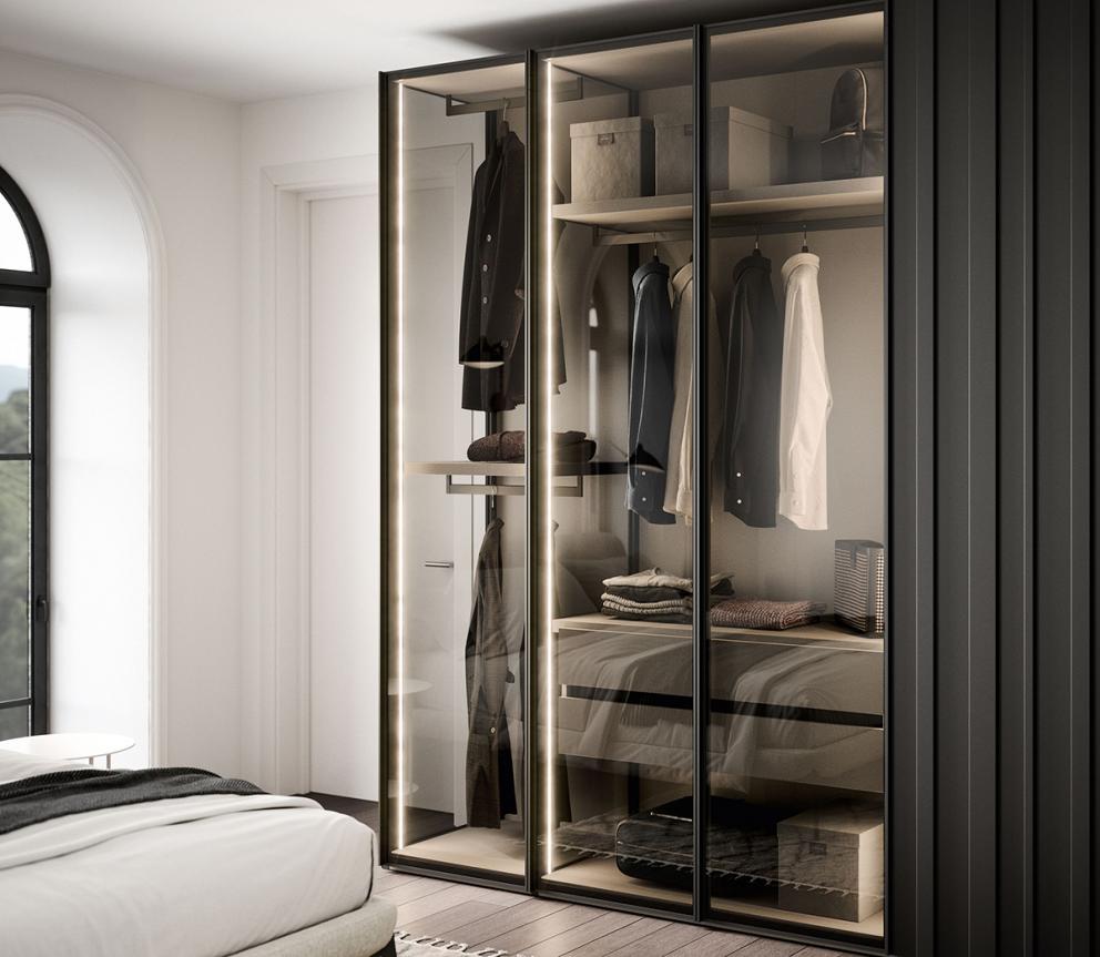 Novamobili Perry Glass Wardrobe