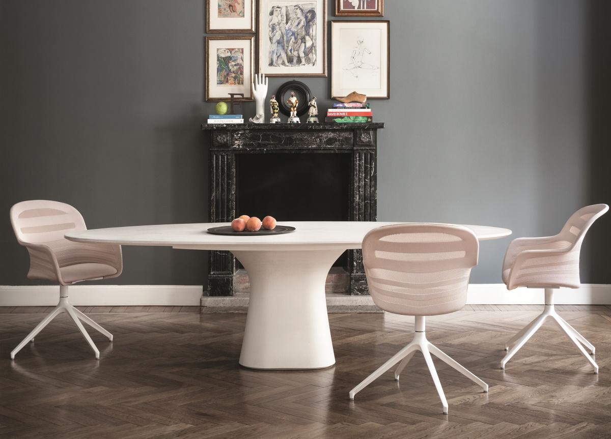 Bontempi Podium Oval Dining Table Bontempi Tables Bontempi Casa