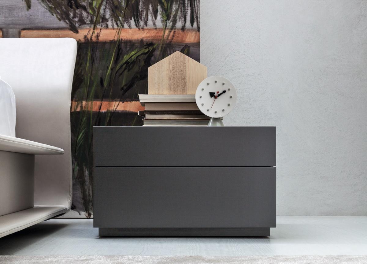 Matt grey store bedside table