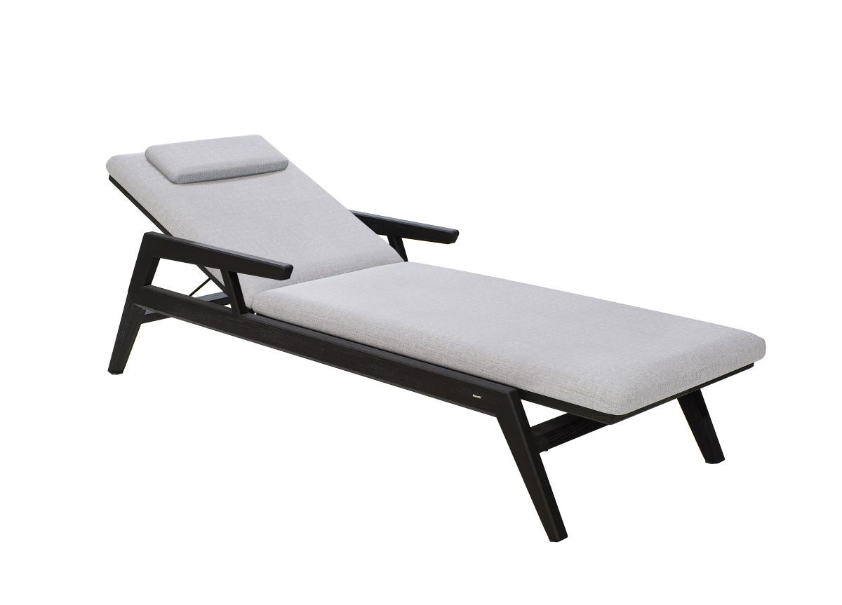 Manutti Sunrise Sun Lounger in Teak & Textile