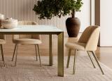 Bontempi Agatha Dining Chair with Metal Legs