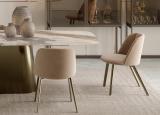 Bontempi Agatha Dining Chair with Metal Legs