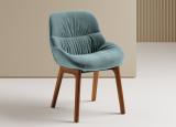 Bontempi Amelie Dining Chair with Wood Legs