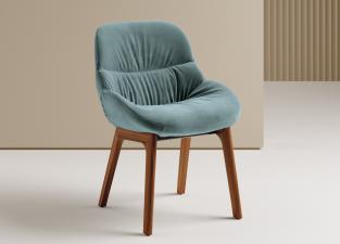 Bontempi Amelie Dining Chair with Wood Legs