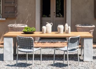 Gervasoni Inout Garden Table with Teak Top