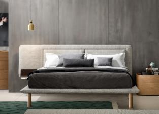 Novamobili Matisse Bed with Upholstered Headboard