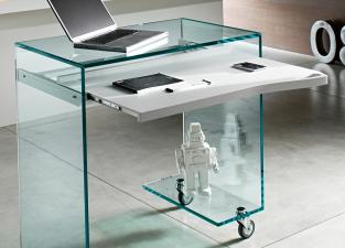 Tonelli Penrose Glass Office Desk, Glass